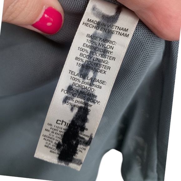 Chico's Gray Sequin Jacket Size 1 (Medium/8) Embroidered Top Embellished - Picture 5 of 8